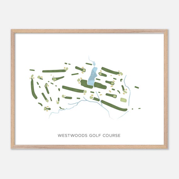 Westwoods Golf Course In Farmington Connecticut Modern Watercolor Map Golfer Gift Golf Wall Art Golf Poster Print Course Layout