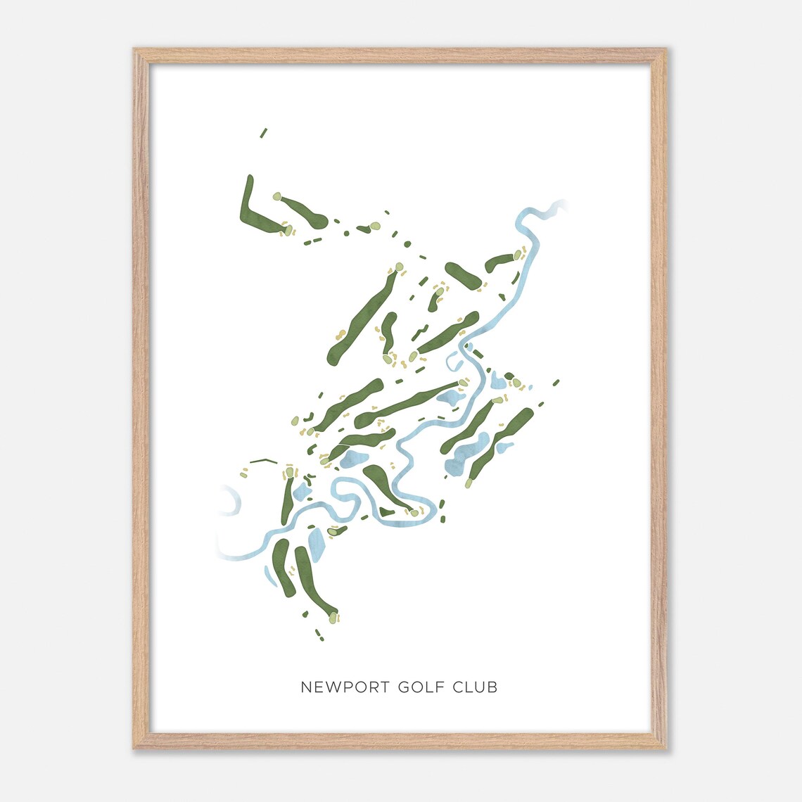 Newport Golf Club Newport New Hampshire Modern Watercolor Poster - Image 2