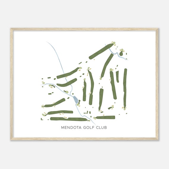 Mendota Golf Club Illinois Modern Watercolor Map Golfer Gift Golf Wall Art Golf Poster Print Course Layout
