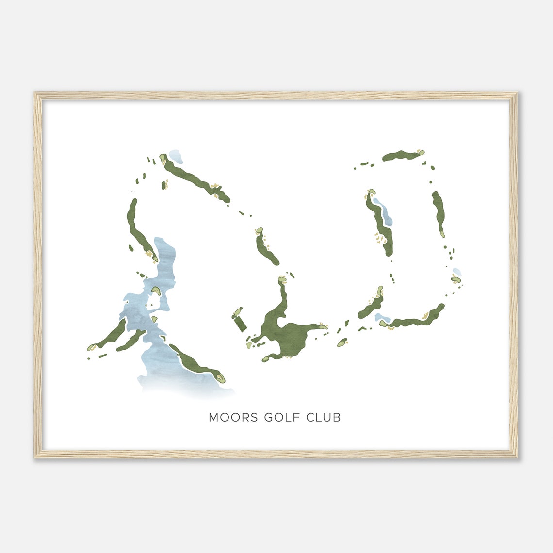 Moors Golf Club Minimalist Watercolor Golf Course Map Poster - Image 2