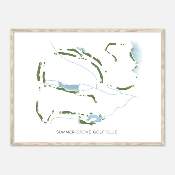 Summer Grove Golf Club Georgia Modern Watercolor Map Golfer Gift Golf Wall Art Golf Poster Print Course Layout
