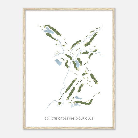 Coyote Crossing Golf Club Indiana Modern Watercolor Map Golfer Gift Golf Wall Art Golf Poster Print Course Layout