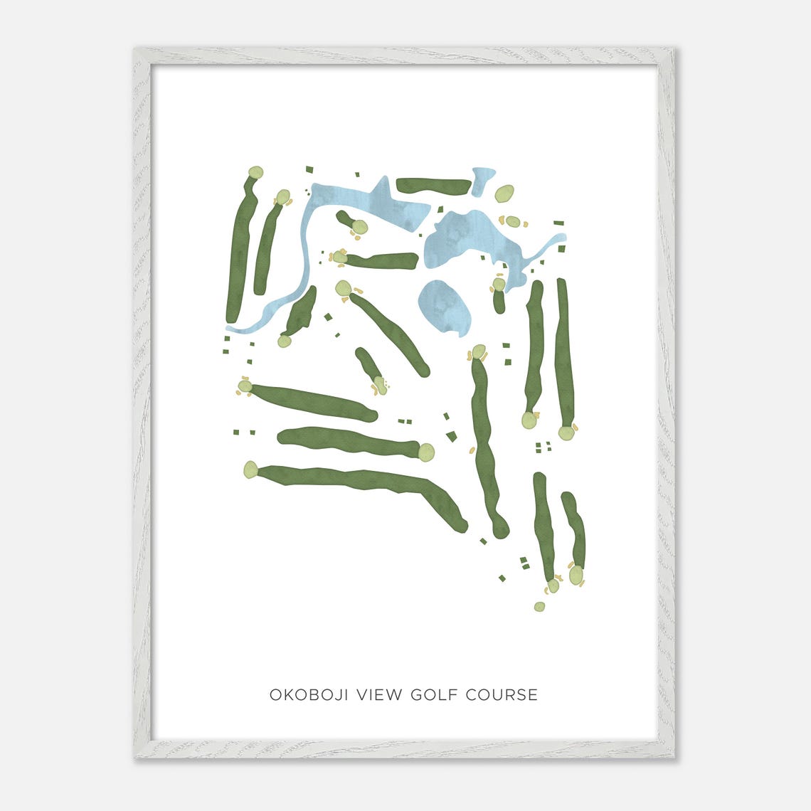 Okoboji View Golf Course Minimalist Watercolor Map Art Poster - Image 2