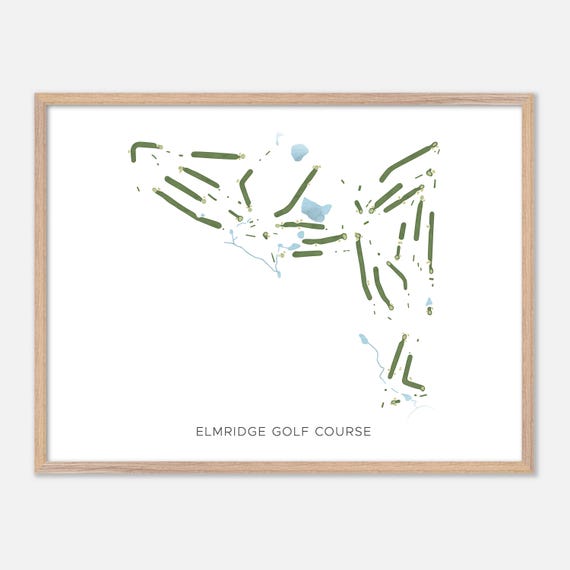 Elmridge Golf Course In Pawcatuck Connecticut Modern Watercolor Map Golfer Gift Golf Wall Art Golf Poster Print Course Layout