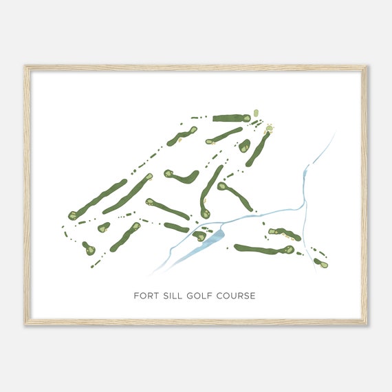 Fort Sill Golf Course Oklahoma Modern Watercolor Map Golfer Gift Golf Wall Art Golf Poster Print Course Layout