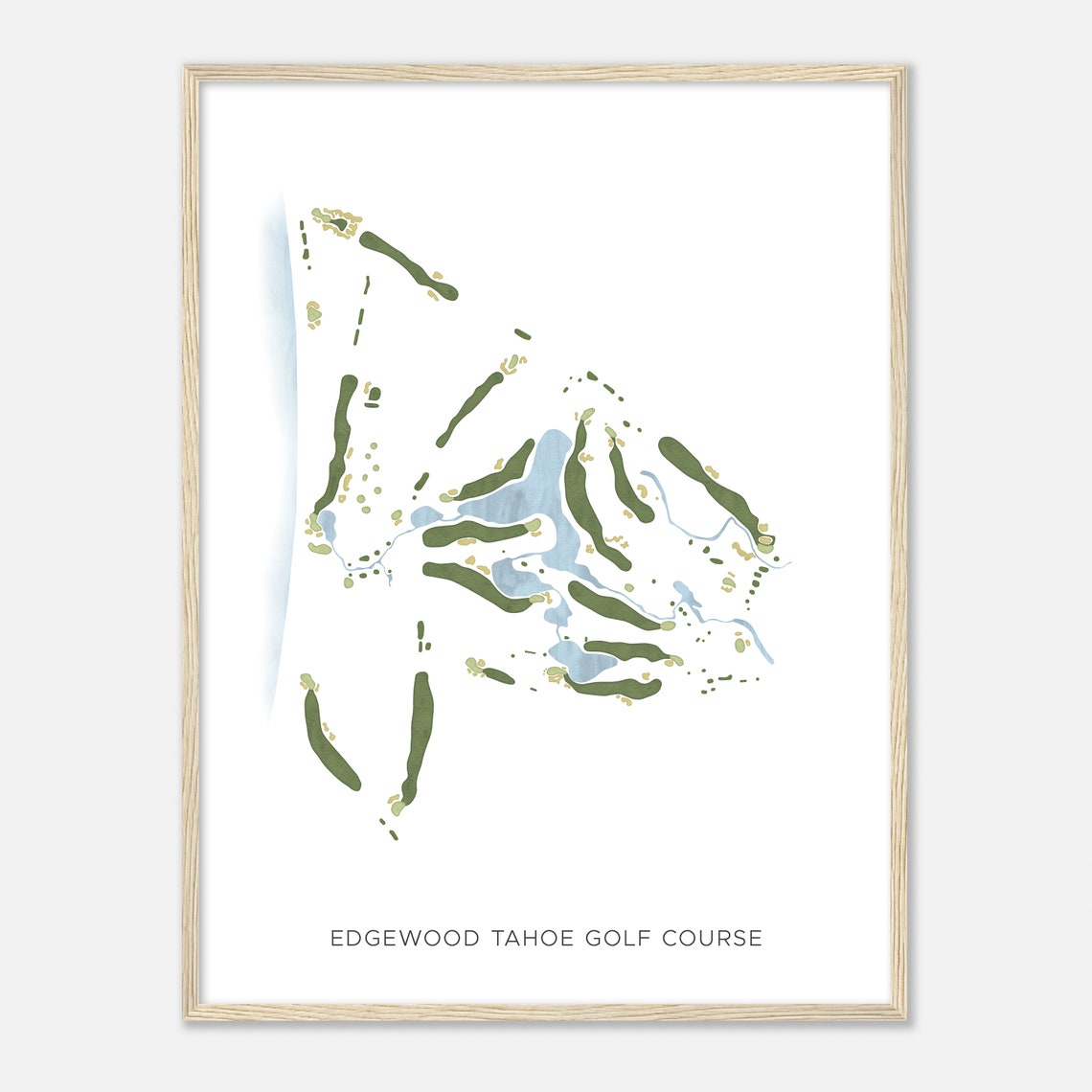 Edgewood Tahoe Golf Course Nevada Modern Minimalist Map Poster - Image 2