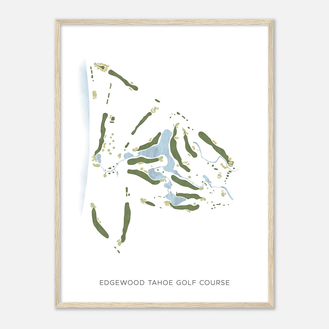 Edgewood Tahoe Golf Course Nevada Modern Watercolor Map Golfer Gift Golf Wall Art Golf Poster Print Course Layout - Image 2