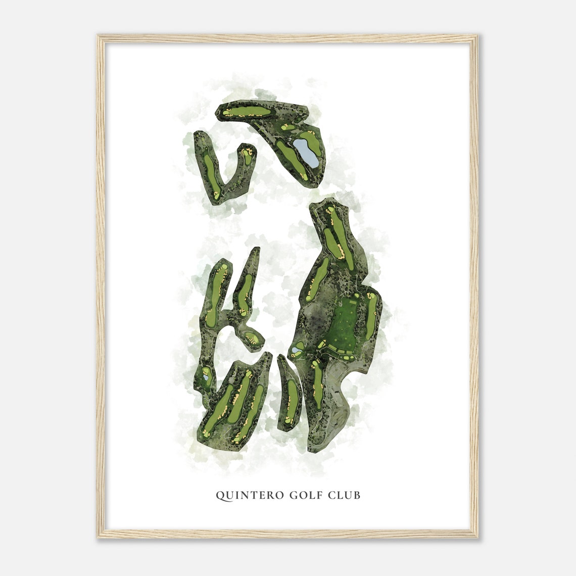 Quintero Golf Club Classic Watercolor Course Map Golfer Gift Poster