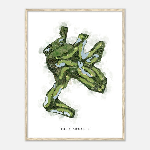 The Bears Club Florida Classic Watercolor Map Golfer Gift Golf Wall Art Golf Poster Print Course Layout