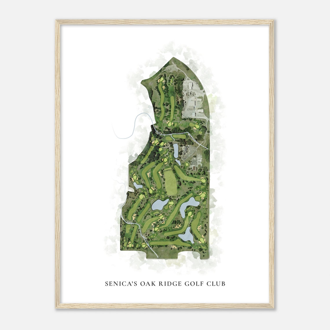 Senicas Oak Ridge Golf Club Poster Watercolor Aerial Map Golfer Gift - Image 2
