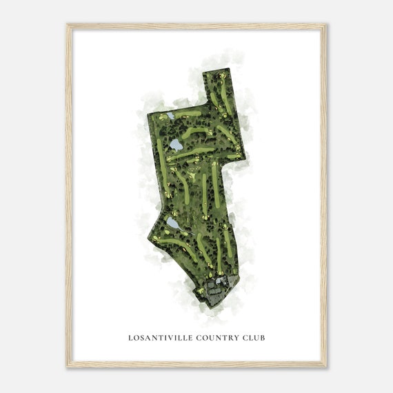 Losantiville Country Club Ohio Classic Watercolor Map Golfer Gift Golf Wall Art Golf Poster Print Course Layout