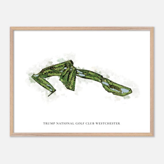 Trump National Golf Club Westchester In Briarcliff Manor New York Classic Watercolor Map Golfer Gift Golf Wall Art