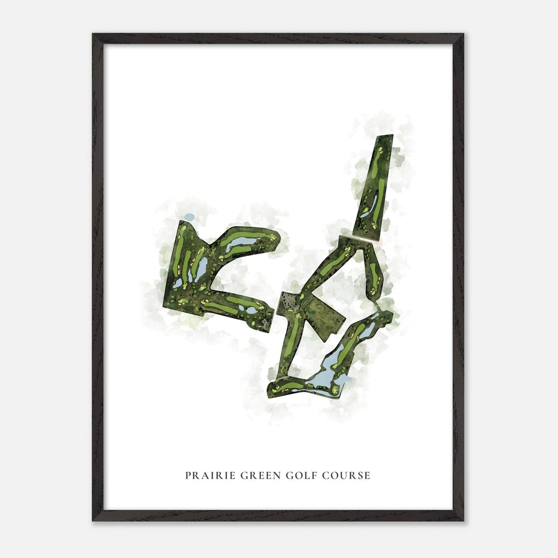 Prairie Green Golf Course Watercolor Aerial Map Art Poster Gift - Image 3