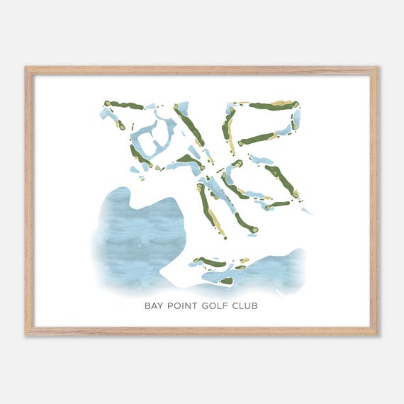 Bay Point Golf Club In Panama City Beach Florida Modern Watercolor Map Golfer Gift Golf Wall Art Golf Poster Print Course Layout