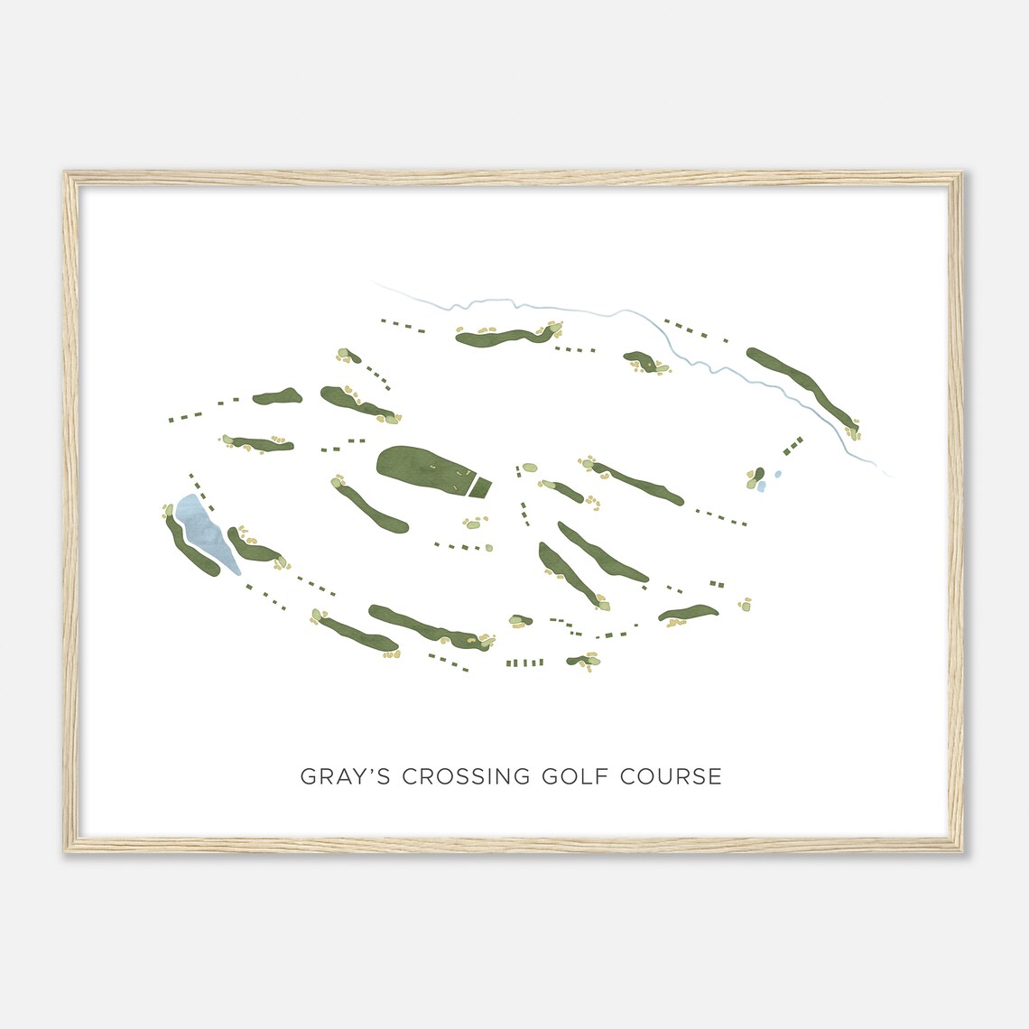 Grays Crossing Golf Course California Modern Watercolor Map Golfer Gift Golf Wall Art Golf Poster Print Course Layout - Image 2