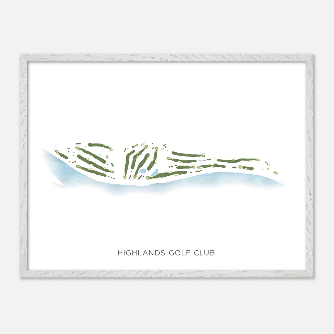 Highlands Golf Club Canada Modern Minimalist Watercolor Map Poster - Image 3