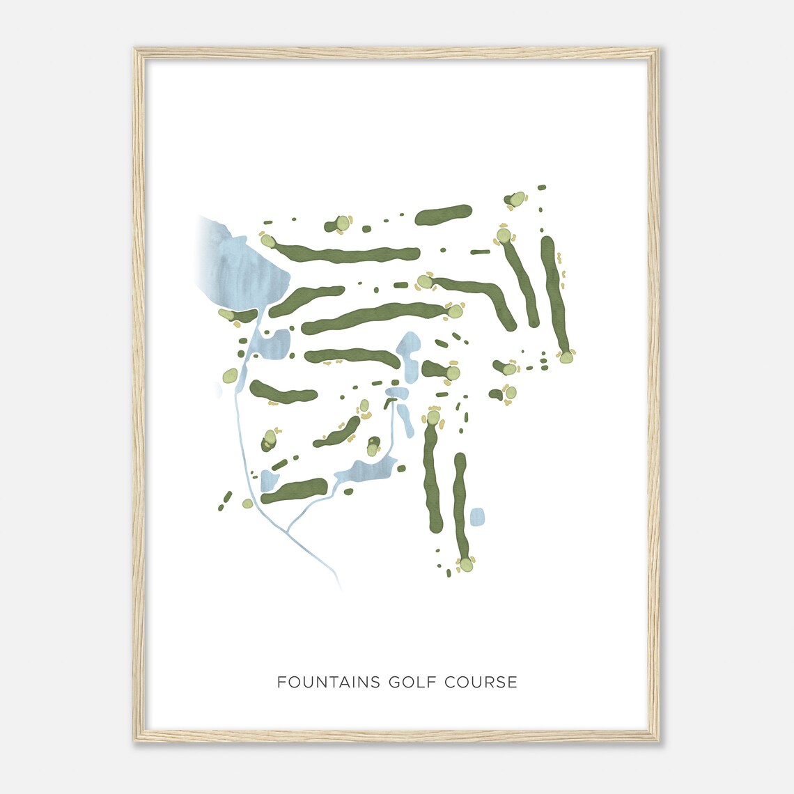 Fountains Golf Course Michigan Modern Watercolor Poster Print