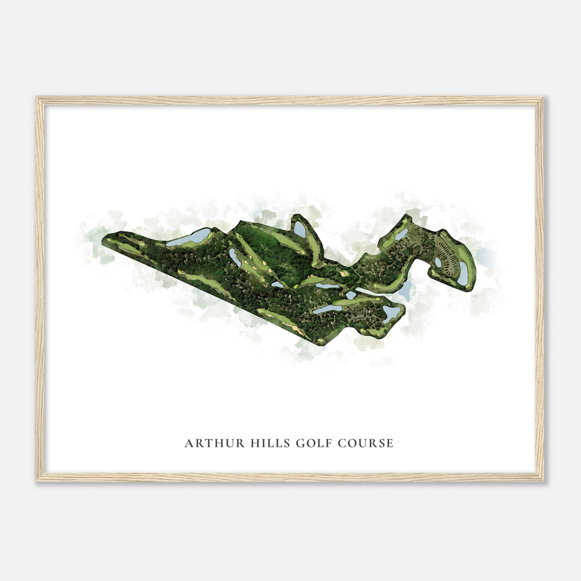 Arthur Hills Golf Course South Carolina Classic Watercolor Map Poster - Image 2