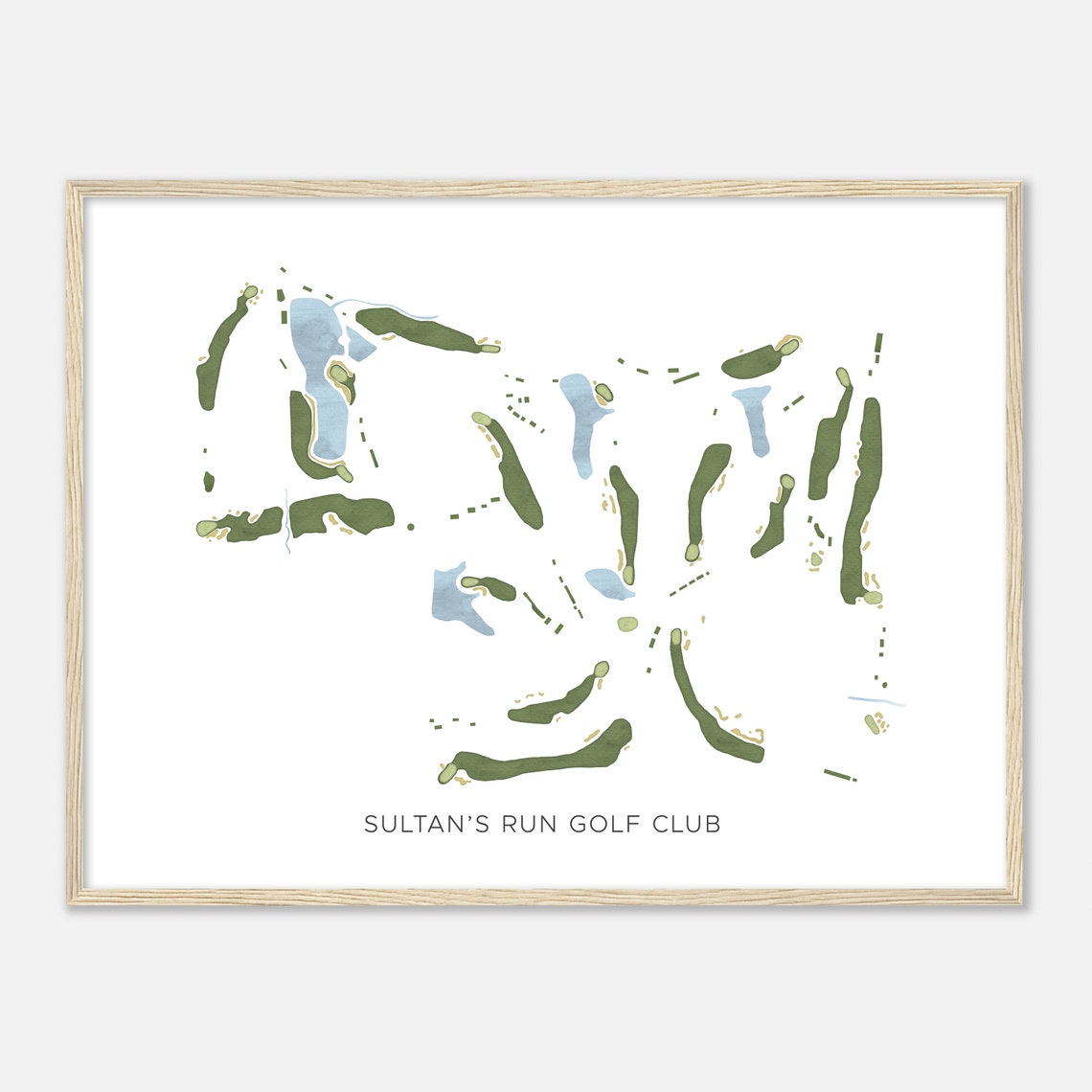Sultan's Run Golf Club Minimalist Watercolor Map Golfer Gift Poster