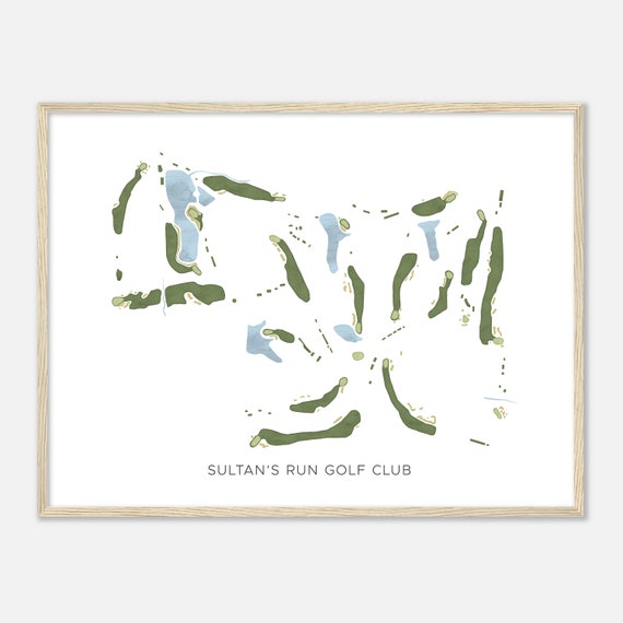 Sultans Run Golf Club Indiana Modern Watercolor Map Golfer Gift Golf Wall Art Golf Poster Print Course Layout