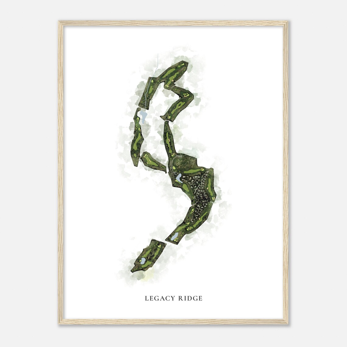 Legacy Ridge Colorado Classic Watercolor Map Golfer Gift Golf Wall Art Golf Poster Print Course Layout - Image 2
