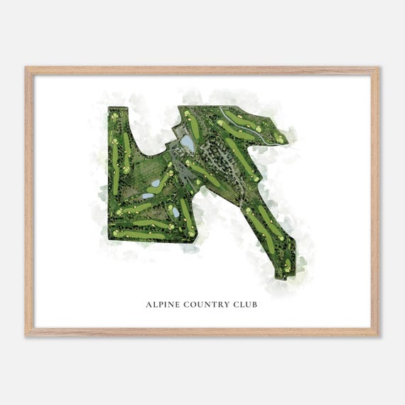 Alpine Country Club In Highland Utah Classic Watercolor Map Golfer Gift Golf Wall Art Golf Poster Print Course Layout