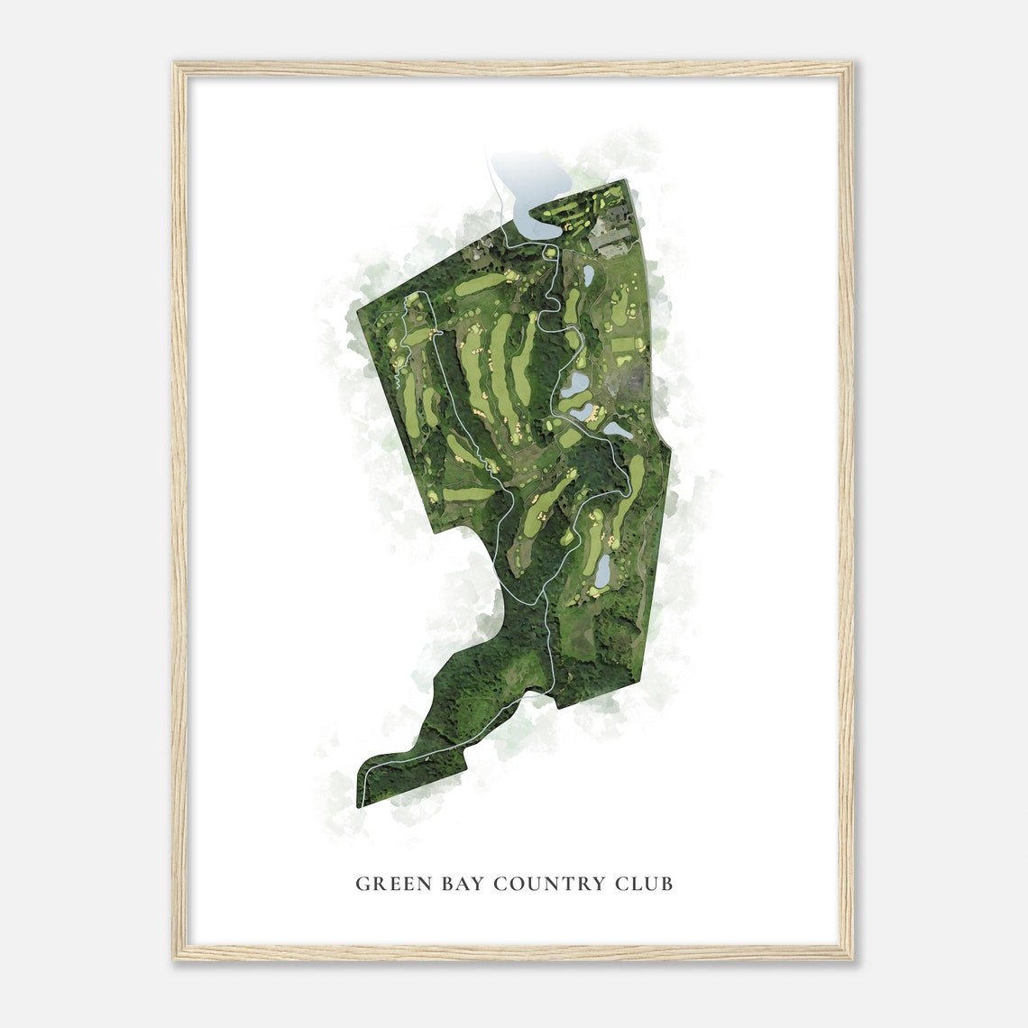 Green Bay Country Club Golf Course Watercolor Map Art Poster