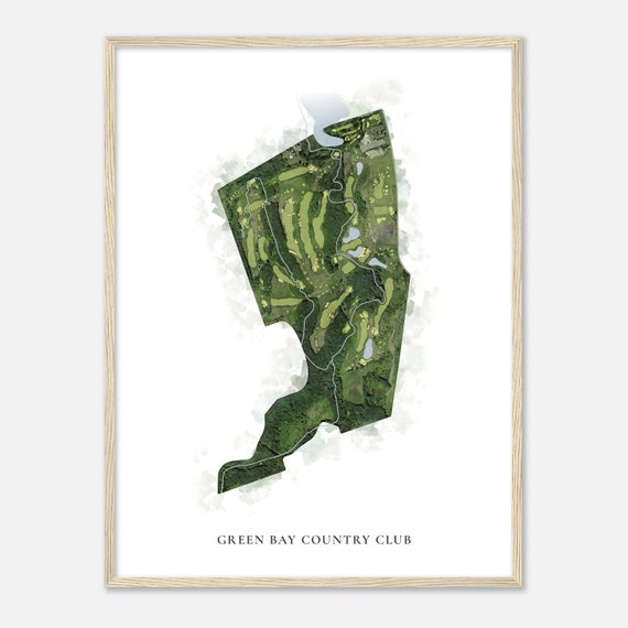 Green Bay Country Club Wisconsin Classic Watercolor Map Golfer Gift Golf Wall Art Golf Poster Print Course Layout