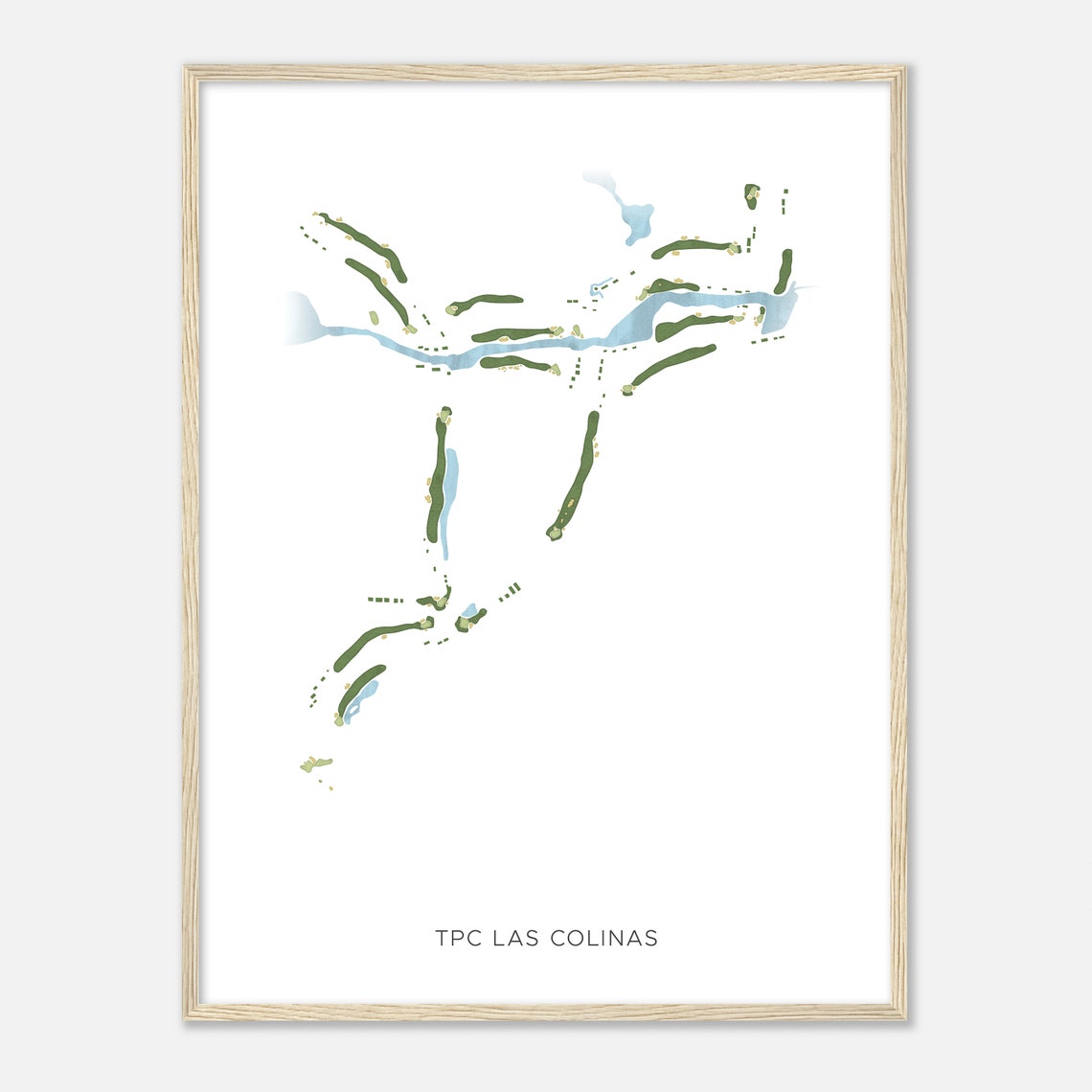 TPC Las Colinas Modern Watercolor Course Map Golfer Gift Poster