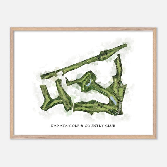 Kanata Golf Country Club In Canada Classic Watercolor Map Golfer Gift Golf Wall Art Golf Poster Print Course Layout