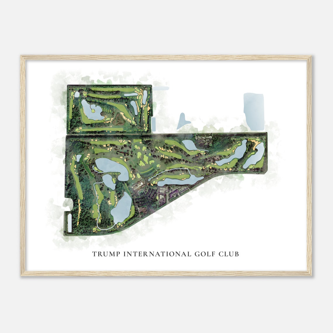 Trump International Golf Club Florida Classic Watercolor Map Poster