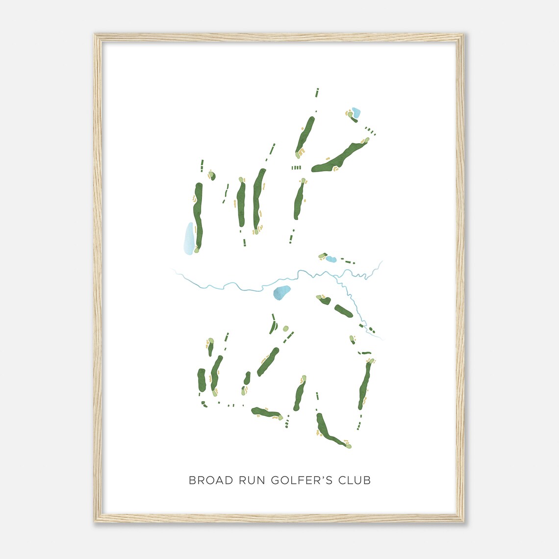 Broad Run Golfers Club Pennsylvania Modern Watercolor Map Golfer Gift Golf Wall Art Golf Poster Print Course Layout - Image 2