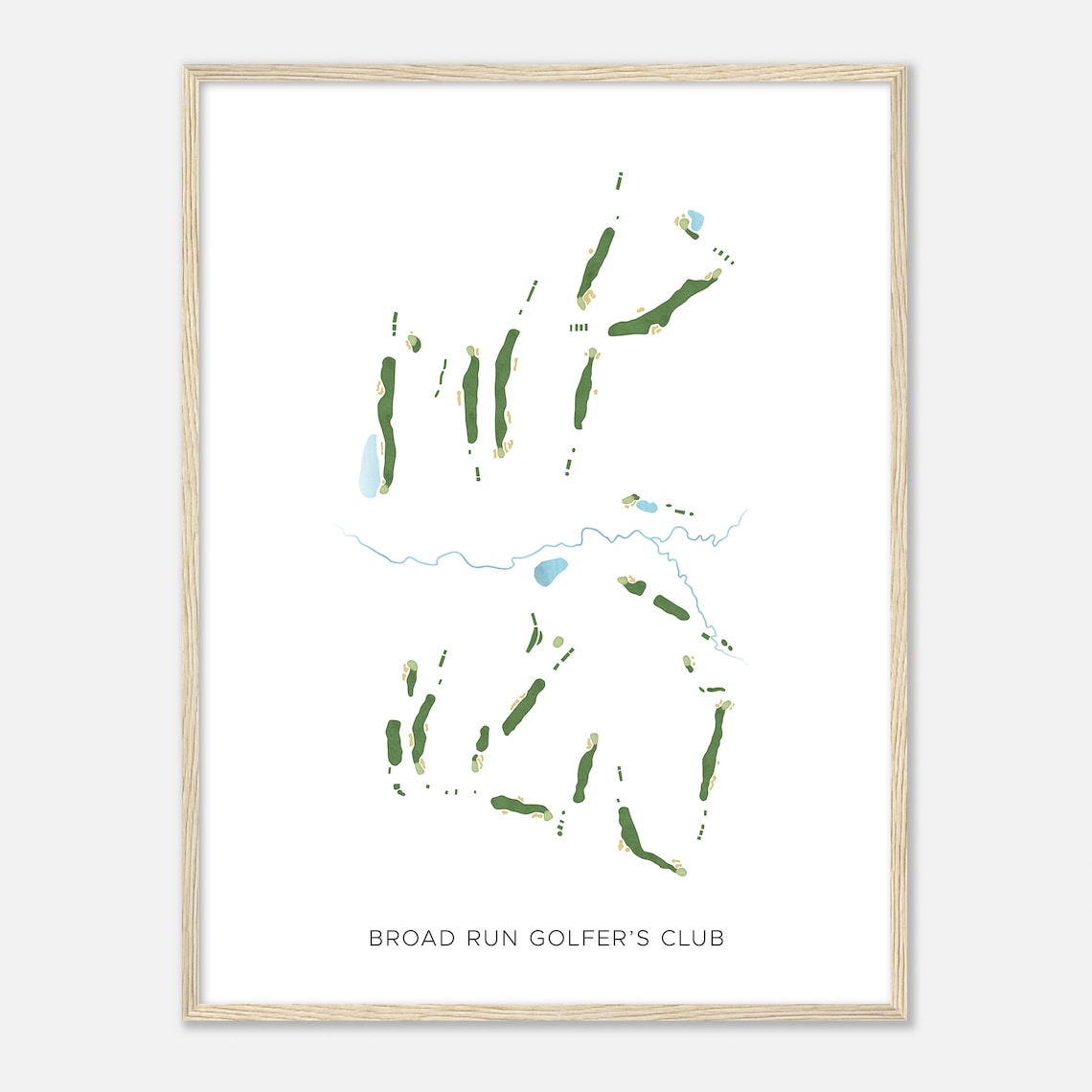 Broad Run Golfers Club Pennsylvania Modern Watercolor Map Poster - Image 2