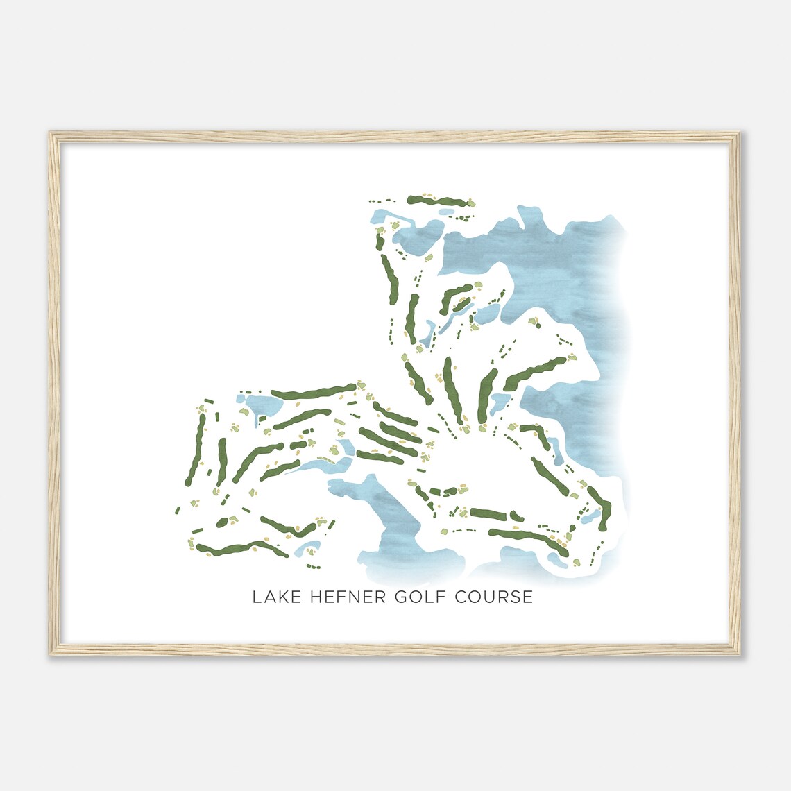 Lake Hefner Golf Course Oklahoma Modern Watercolor Map Golfer Gift Golf Wall Art Golf Poster Print Course Layout - Image 2