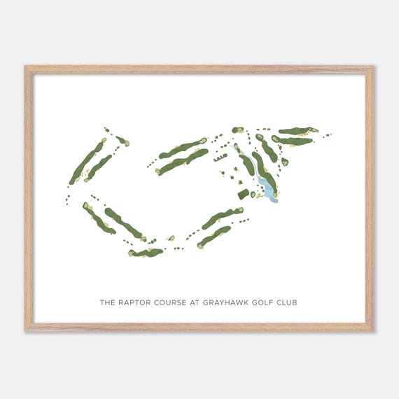 The Raptor Course At Grayhawk Golf Club In Scottsdale Arizona Modern Watercolor Map Golfer Gift Golf Wall Art Golf Poster Print