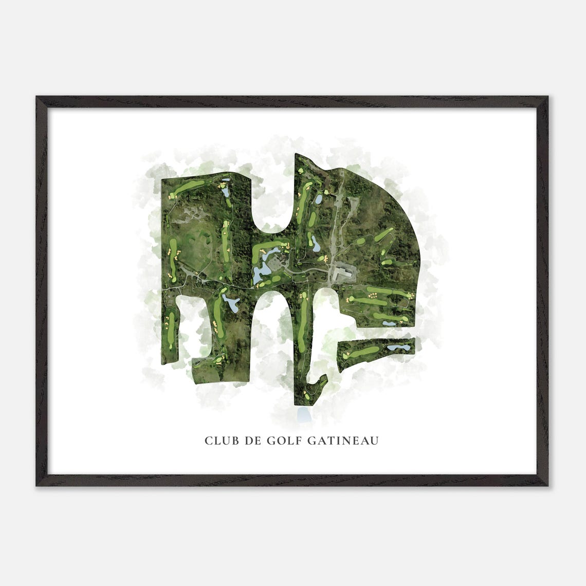 Club de Golf Gatineau Canada Classic Scenic Watercolor Map Poster - Image 4
