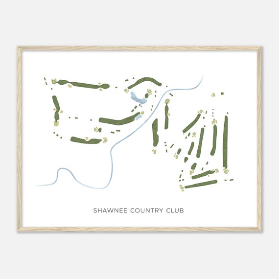 Shawnee Country Club Ohio Modern Watercolor Map Golfer Gift Golf Wall Art Golf Poster Print Course Layout