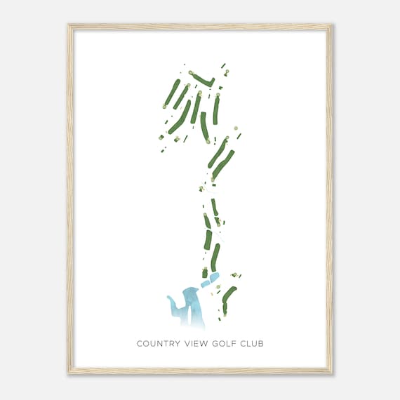 Country View Golf Club Rhode Island Modern Watercolor Map Golfer Gift Golf Wall Art Golf Poster Print Course Layout