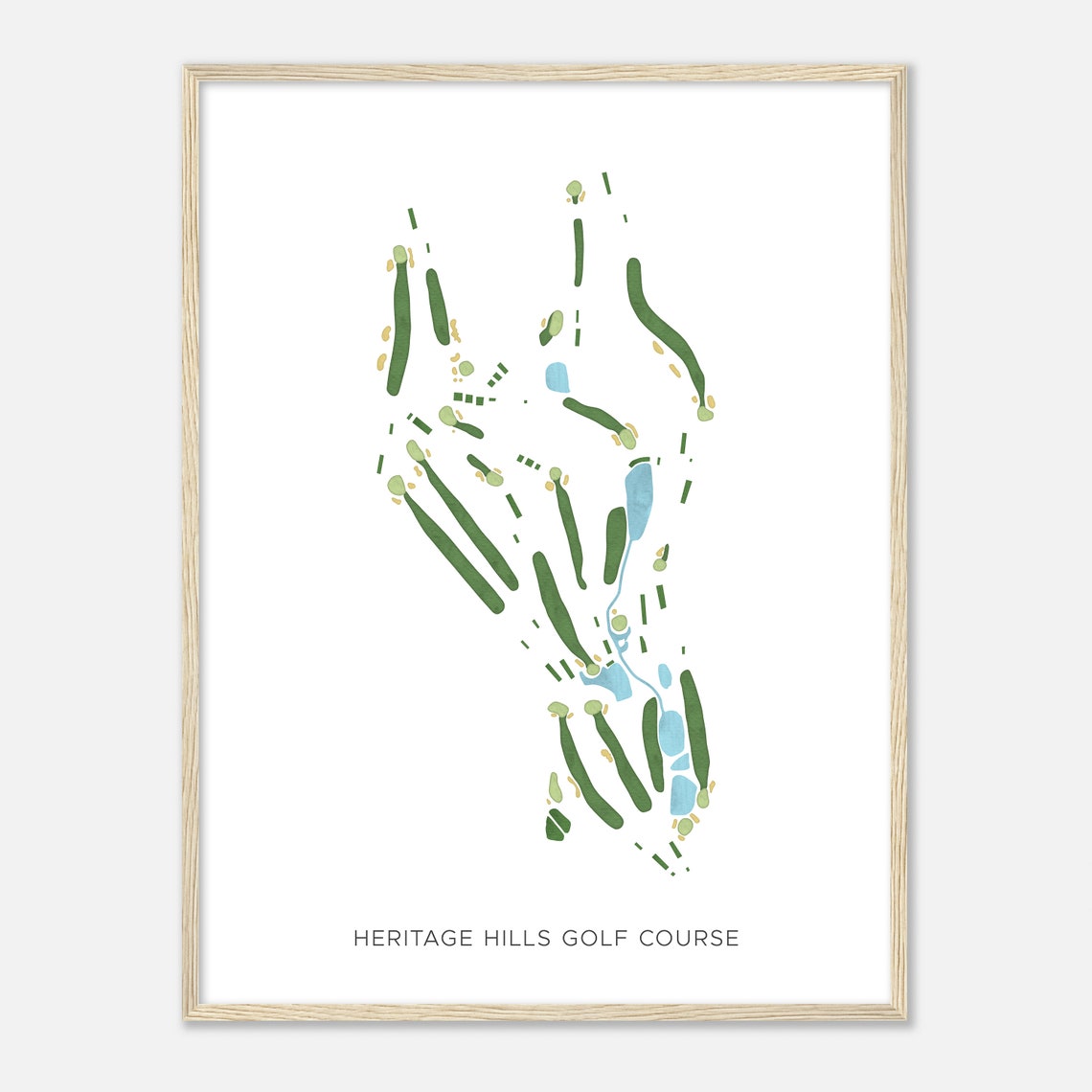 Heritage Hills Golf Course Modern Minimalist Course Map Poster