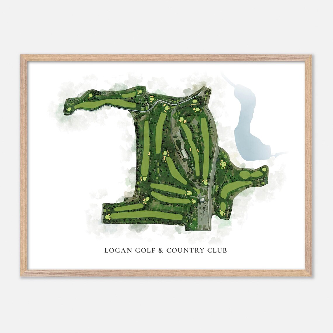 Logan Golf and Country Club Utah Classic Watercolor Map Poster