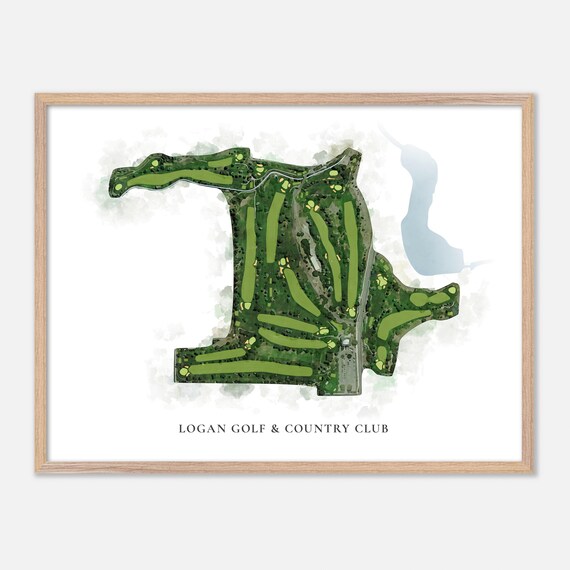 Logan Golf and Country Club Utah Classic Watercolor Map Poster