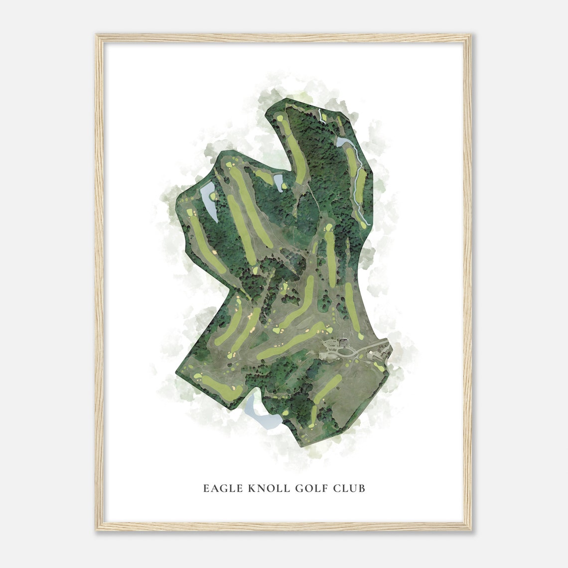 Eagle Knoll Golf Club Missouri Classic Watercolor Map Poster - Image 2