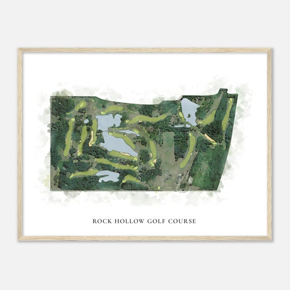 Rock Hollow Golf Course Indiana Classic Watercolor Map Golfer Gift Golf Wall Art Golf Poster Print Course Layout