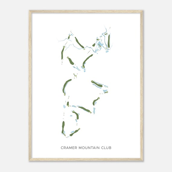 Cramer Mountain Club North Carolina Modern Watercolor Map Golfer Gift Golf Wall Art Golf Poster Print Course Layout