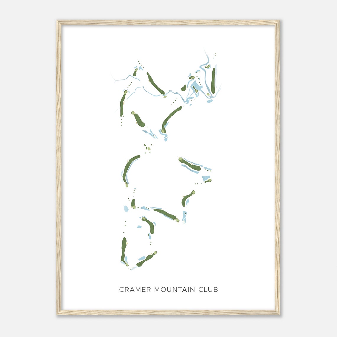 Cramer Mountain Club Modern Minimalist Golf Course Map Poster