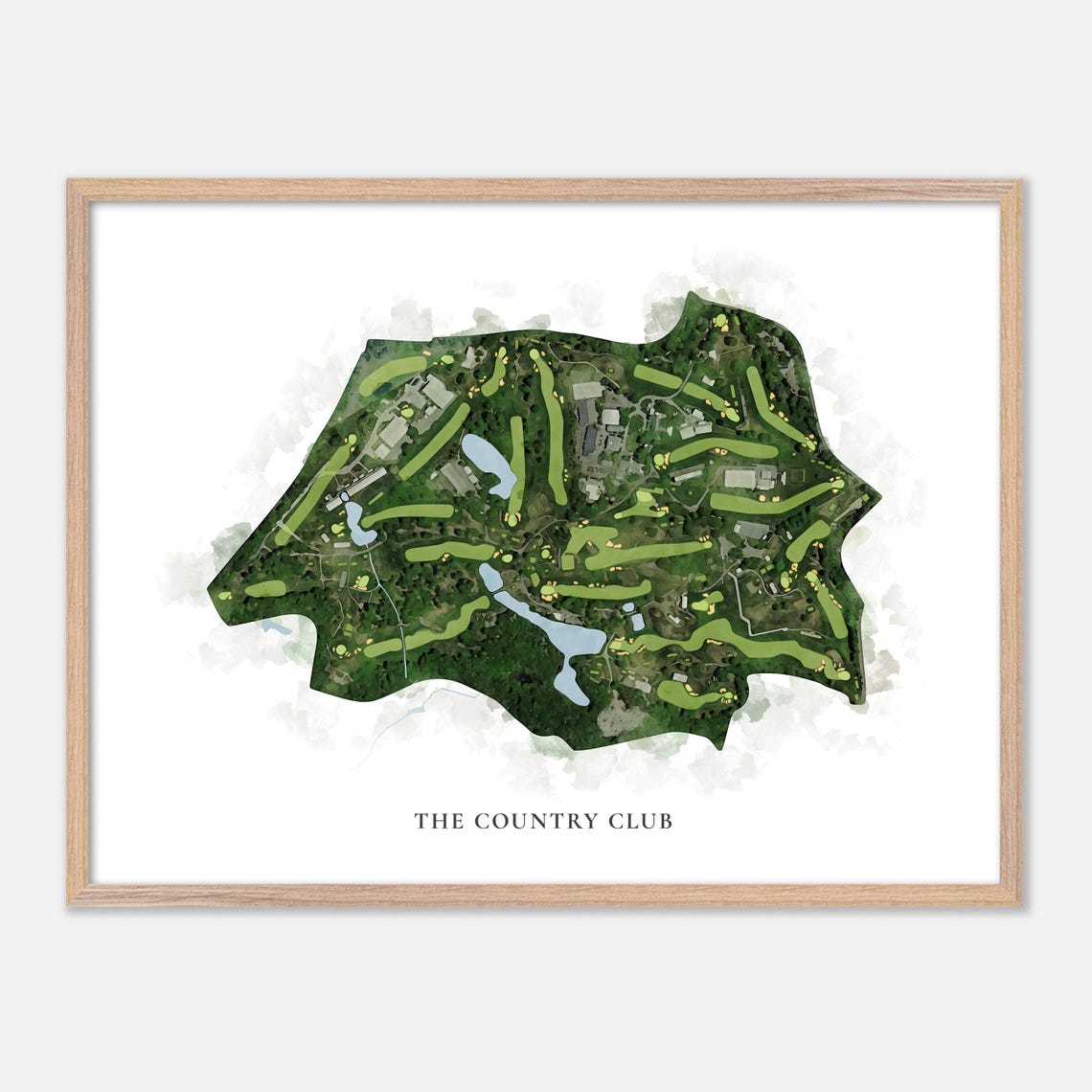 The Country Club Classic Watercolor Golf Course Map Art Poster