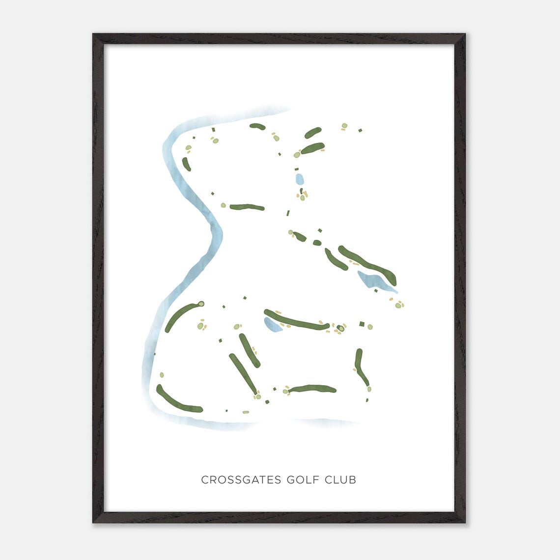 Crossgates Golf Club Pennsylvania Modern Watercolor Map Poster - Image 3