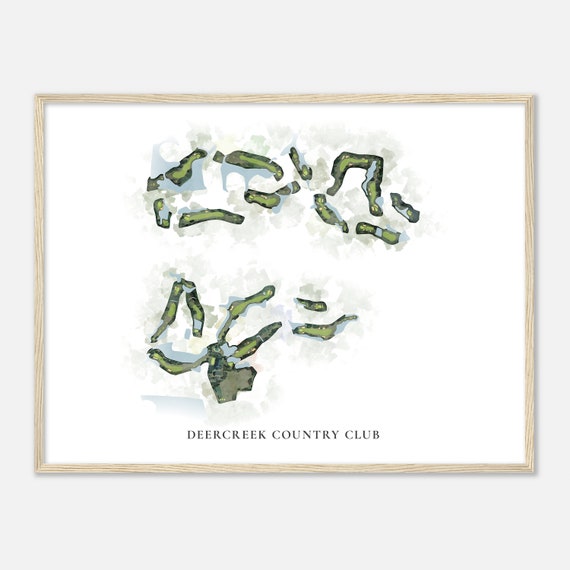 Deercreek Country Club Florida Classic Watercolor Map Golfer Gift Golf Wall Art Golf Poster Print Course Layout