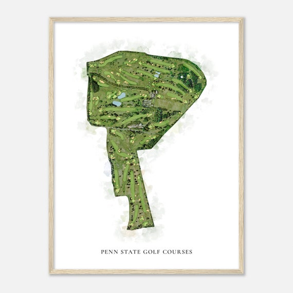 Penn State Golf Courses Watercolor Map Art Print
