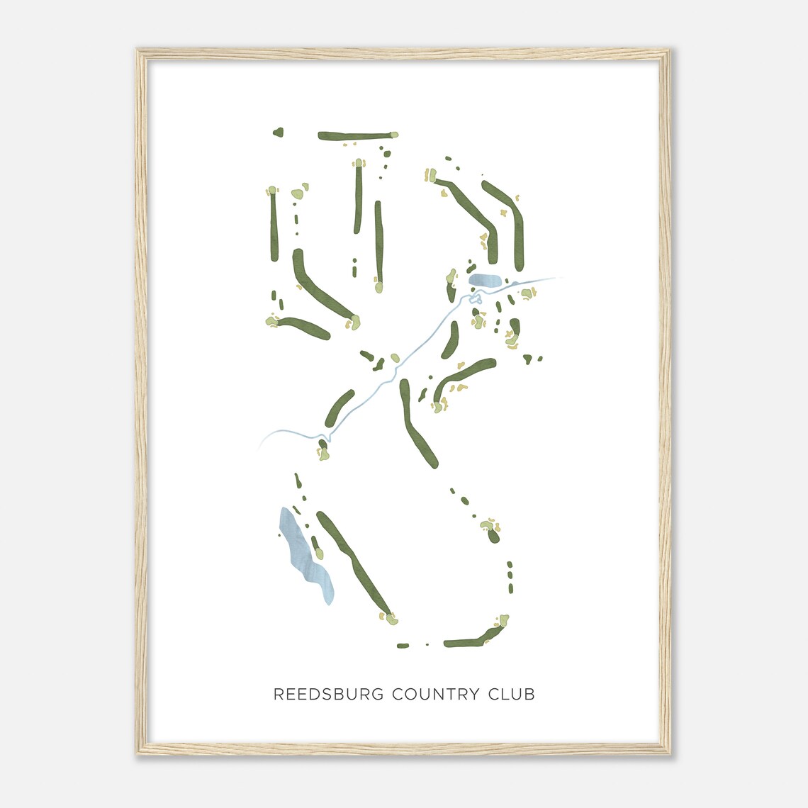 Reedsburg Country Club Modern Minimalist Watercolor Map Poster